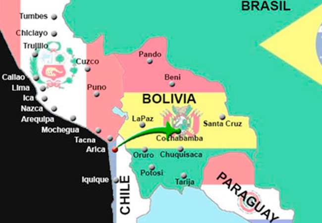 Arica - Cochabamba 671 Km
Tiempo de aprox. de viaje: 9h 53 min