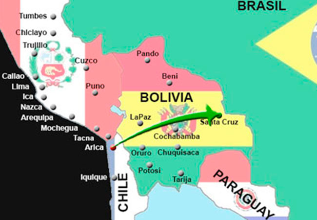 Arica - Santa Cruz 1.171 Km
Tiempo de aprox. de viaje: 17h 10 min