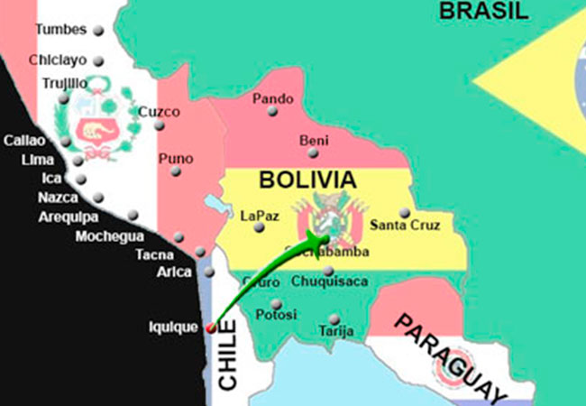 Iquique - Cochabamba 903 km
Tiempo de aprox. de viaje: 14h 24 min